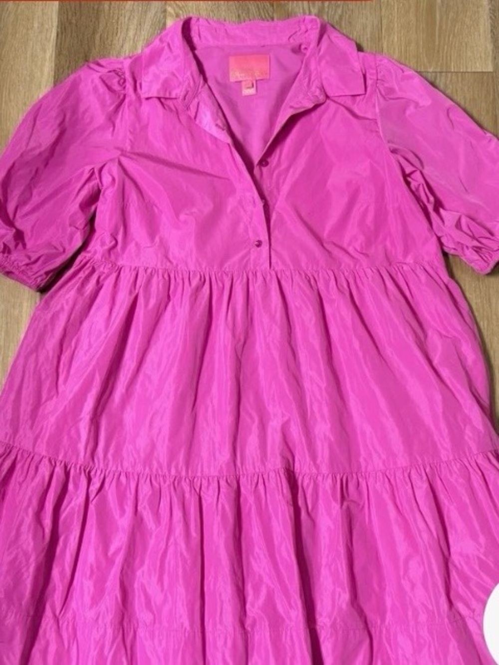 Lilly Pulitzer Crissa Hot Pink Tiered over- sized tiered Dress